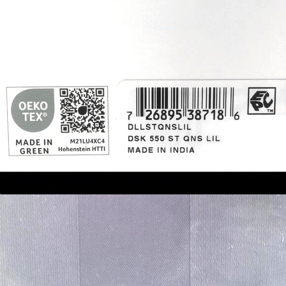 new PALE LILAC STRIPE Charter Club Damask 550 TC Cotton QUEEN Sheet Set - Picture 7 of 11